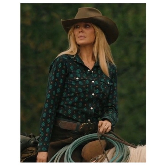 ASO Beth Dutton Yellowstone Wrangler Alaya Pearl Snap Western Shirt Womens Large - Picture 1 of 11